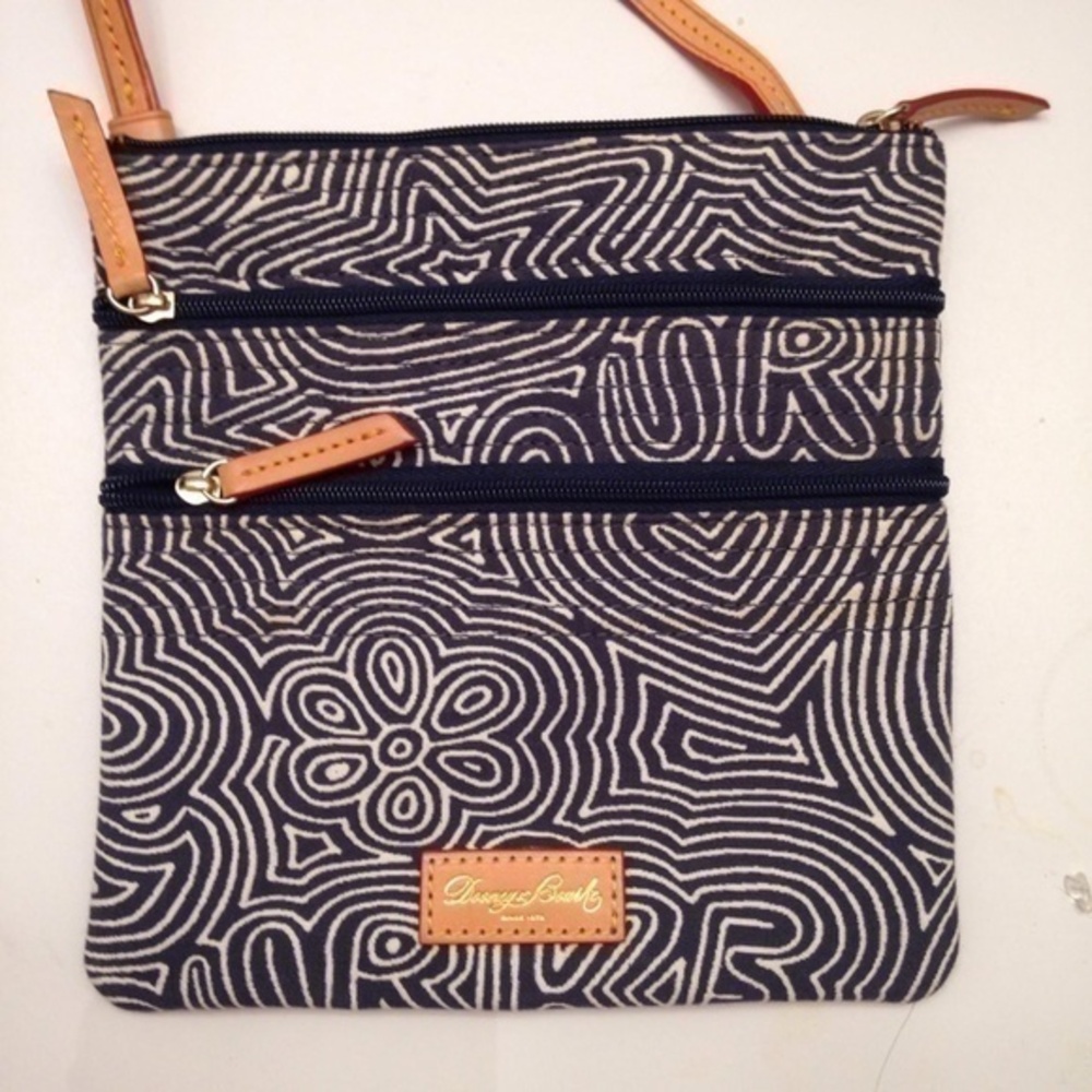 DOONEY & BOURKE navy crossbody bag leather trim